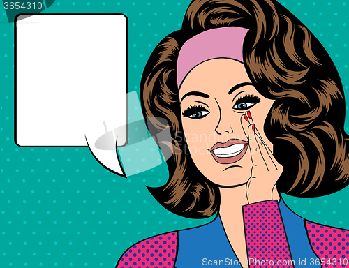 Image of Pop Art illustration of woman with the speech bubble