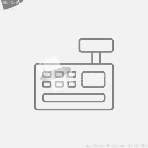 Image of Cash register machine line icon.