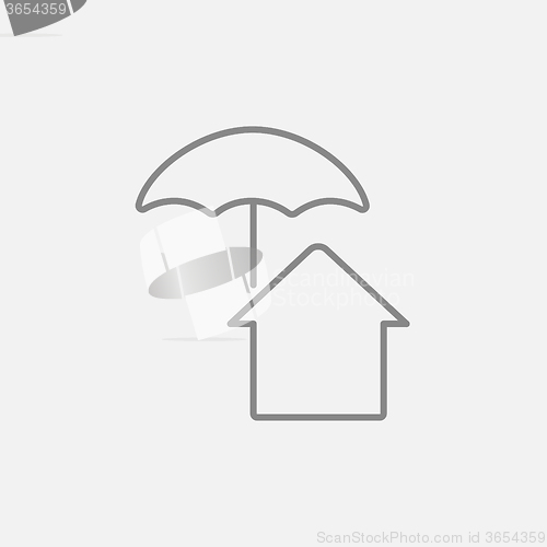 Image of House insurance line icon.