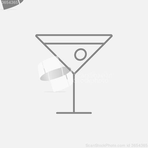 Image of Cocktail glass line icon.