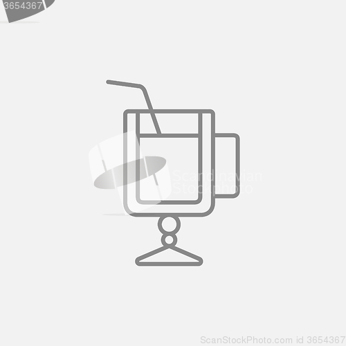 Image of Glass with drinking straw line icon.