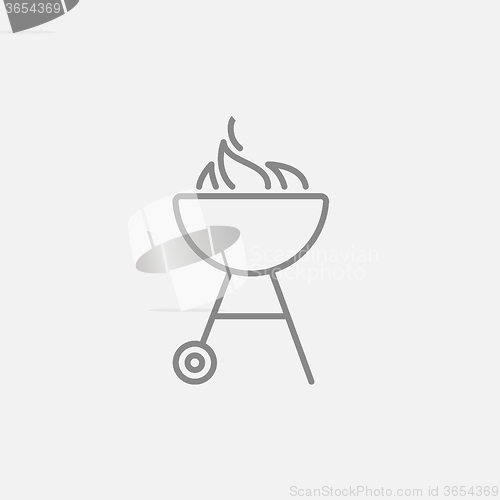 Image of Kettle barbecue grill line icon.