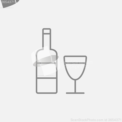 Image of Bottle of wine line icon.