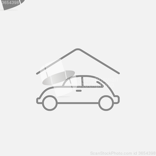 Image of Car garage line icon.
