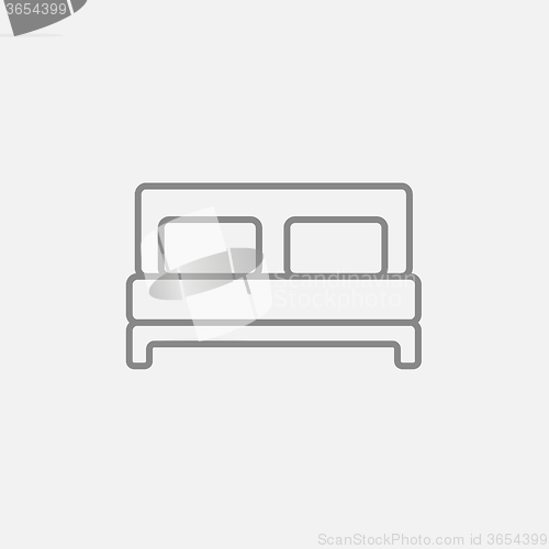 Image of Double bed line icon.