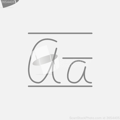 Image of Cursive letter a line icon.