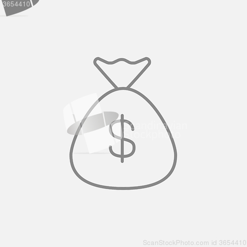 Image of Money bag line icon.