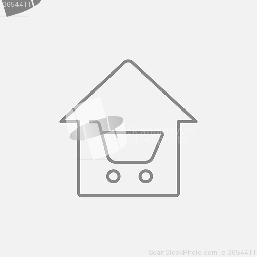 Image of House shopping line icon.