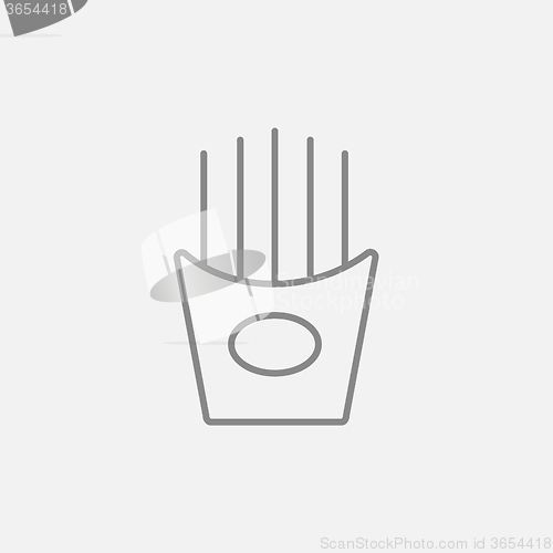 Image of French fries line icon.