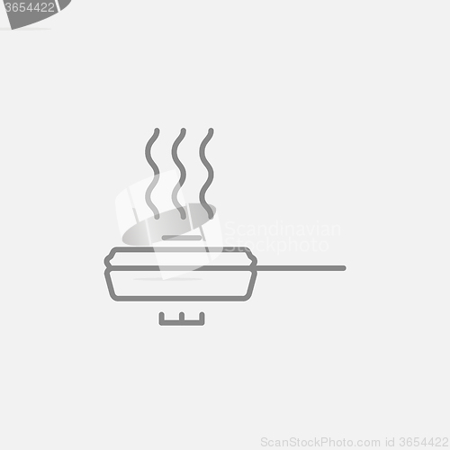 Image of Frying pan with cover line icon.