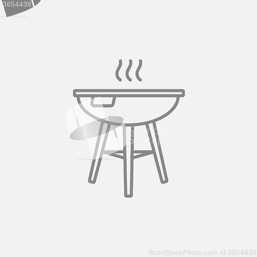 Image of Kettle barbecue grill line icon.