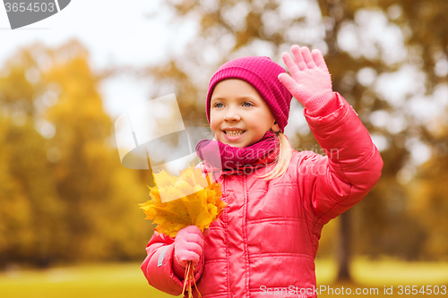 Image of happy beautiful little girl portrait outdoors