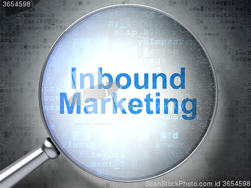 Image of Marketing concept: Inbound Marketing with optical glass
