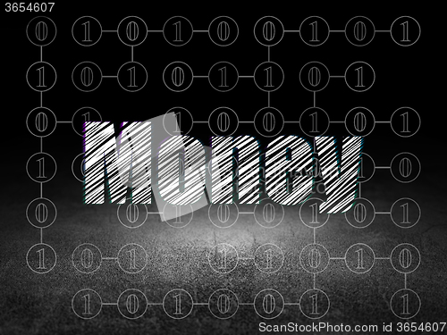 Image of Business concept: Money in grunge dark room