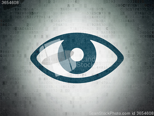 Image of Privacy concept: Eye on Digital Paper background