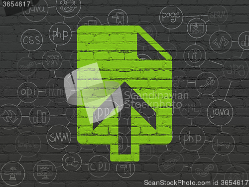 Image of Web design concept: Upload on wall background