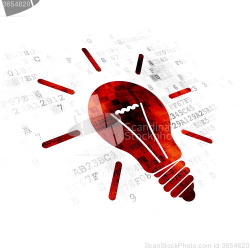 Image of Finance concept: Light Bulb on Digital background