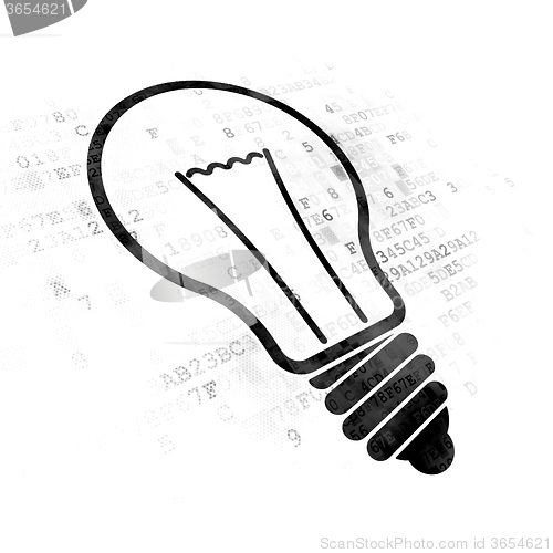 Image of Finance concept: Light Bulb on Digital background