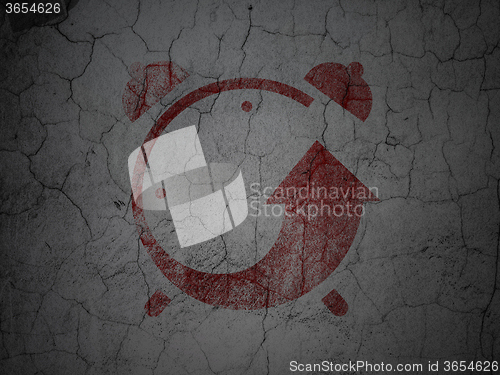 Image of Time concept: Alarm Clock on grunge wall background