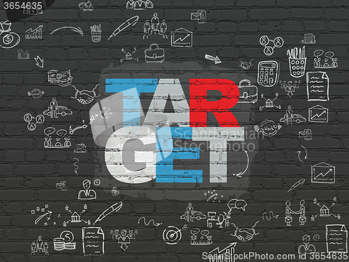 Image of Business concept: Target on wall background