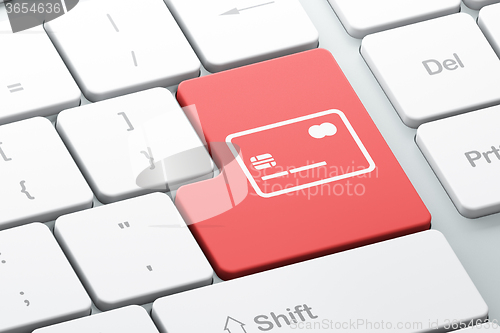 Image of Money concept: Credit Card on computer keyboard background