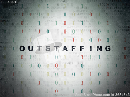 Image of Business concept: Outstaffing on Digital Paper background