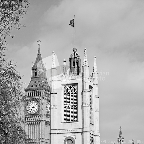 Image of london big ben and historical old construction england  aged cit