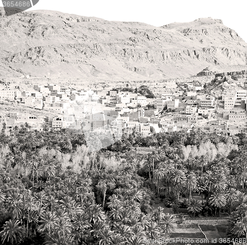 Image of  in todra gorge morocco africa and  village