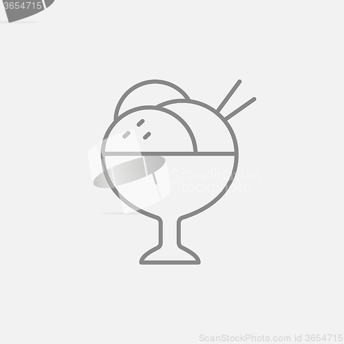 Image of Cup of an ice cream line icon.