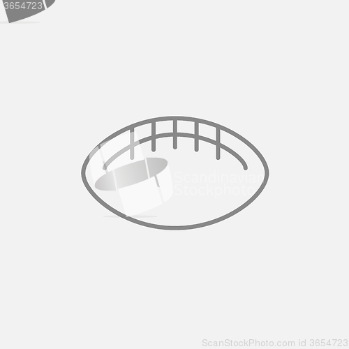 Image of Rugby football ball line icon.