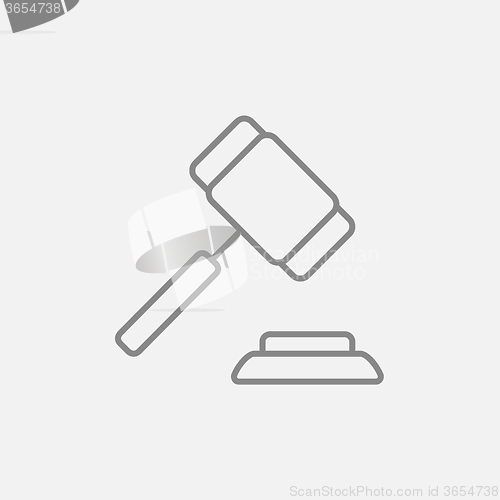 Image of Auction gavel line icon.