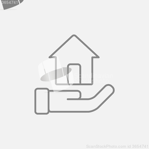 Image of House insurance line icon.