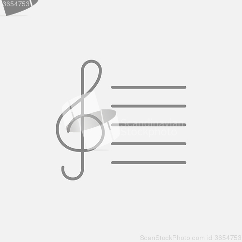 Image of Treble clef line icon.