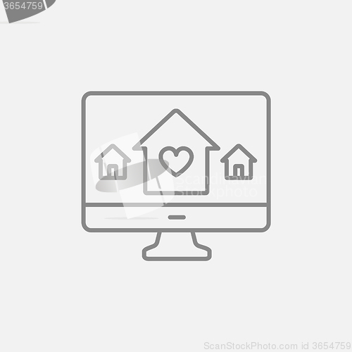 Image of Smart house technology line icon.