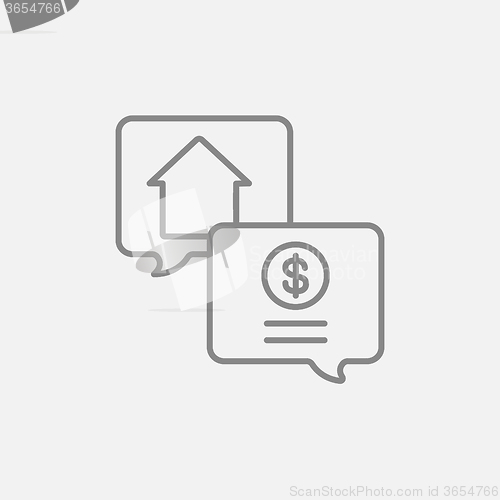 Image of Real estate transaction line icon.