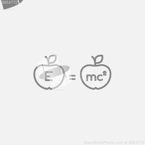 Image of Two apples with formulae line icon.