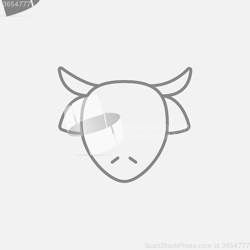 Image of Cow head line icon.