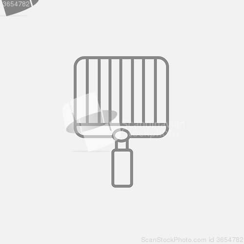 Image of Empty barbecue grill grate line icon.