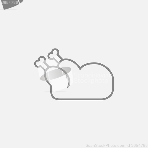 Image of Raw chicken line icon.