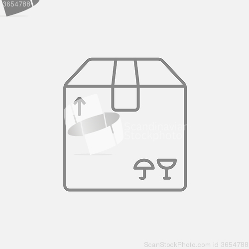 Image of Carton package box line icon.