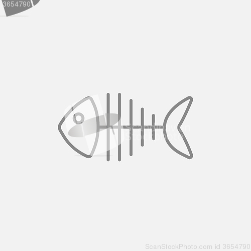 Image of Fish skeleton line icon.