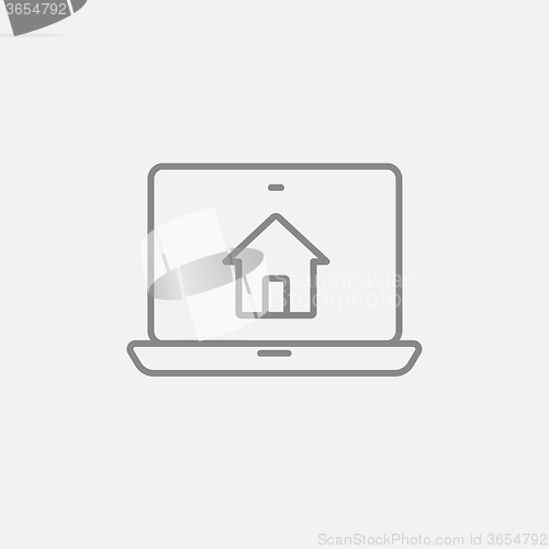 Image of Smart house technology line icon.