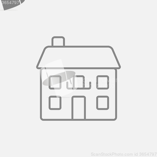 Image of Two storey detached house line icon.