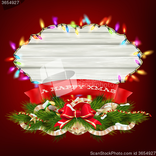 Image of Glowing White Christmas Lights. EPS 10