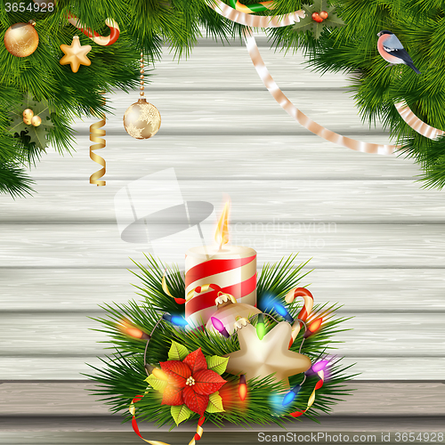 Image of Christmas candle illustration. EPS 10