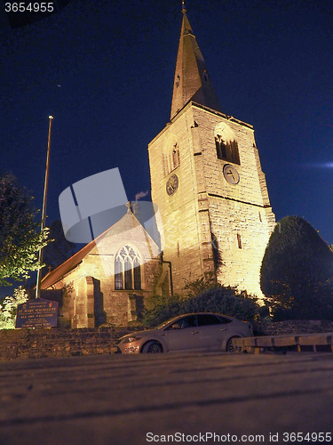 Image of St Mary Magdalene church in Tanworth in Arden at night