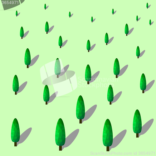 Image of Polygonal Green Forest. 