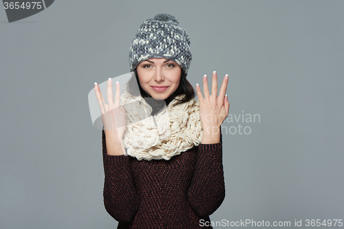 Image of Hand counting - eight fingers