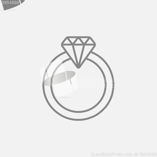 Image of Diamond ring line icon.