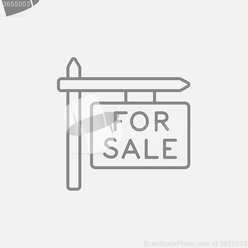 Image of For sale signboard line icon.